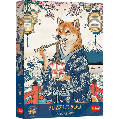Trefl, Premium Plus, Pets as Art, Makaronowa medytacja Shiby, puzzle, 500 elementów