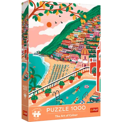 Trefl, Premium Plus, The Art of Colour, Positano, Włochy, puzzle, 1000 elementów