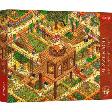 Trefl, Premium Plus, The Impossible Maze, Śmieszne kurczaki, puzzle, 500 elementów