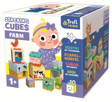 Trefl, Primo, Stacking Cubes, Farma, kostki do układania