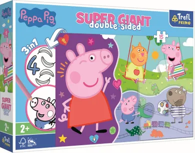 Trefl, Primo, Świnka Peppa, Poznaj wesołą Świnkę Peppę, puzzle gigant, 15 elementów