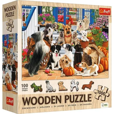 Trefl, Psia przyjaźń, puzzle drewniane, 1000 elementów