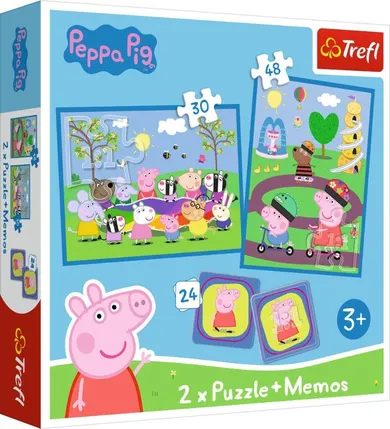 Trefl, Radosne chwile ze Świnką Peppą, puzzle, memos, 2w1