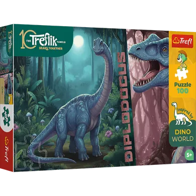 Trefl, Rodzina Treflików, Inspired By Dino World, Diplodocus, puzzle, 100 elementów