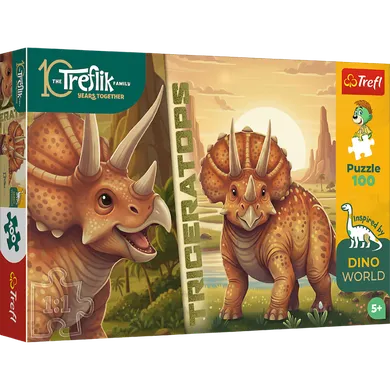 Trefl, Rodzina Treflików, Inspired By Dino World, Triceratops, puzzle, 100 elementów