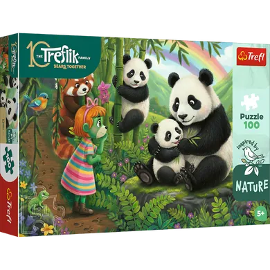 Trefl, Rodzina Treflików, Inspired By Nature, Pandy, puzzle, 100 elementów