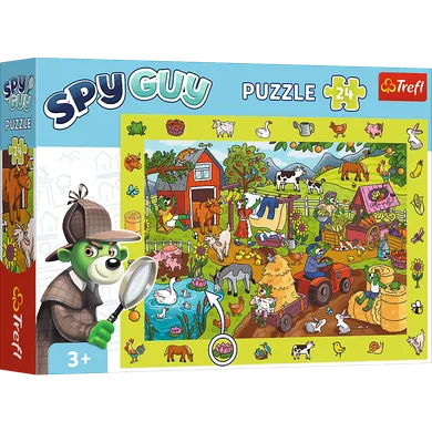Trefl, Rodzina Treflików, Spy Guy, Farma, puzzle obserwacyjne, 24 elementy