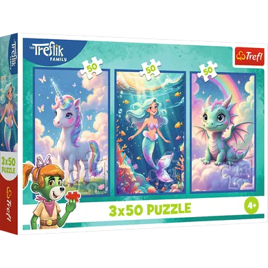 Trefl, Rodzina Treflików, Uśmiechnięte Trefliki, puzzle, 3-50 elementów