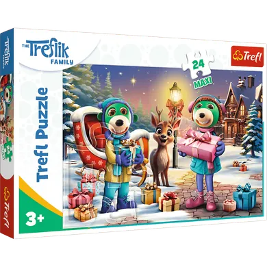 Trefl, Rodzina Treflików, Zimowy czas z Treflikami, puzzle maxi, 24 elementy