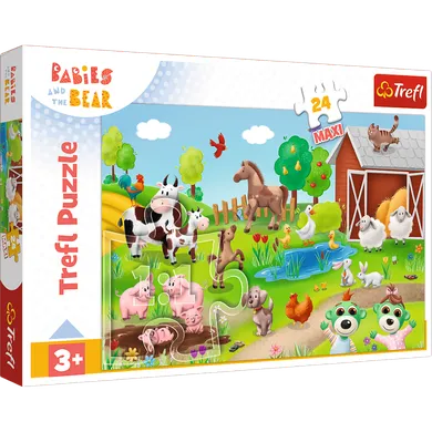 Trefl, Rodziny Treflików, Bobaski na safari, puzzle maxi, 24 elementy