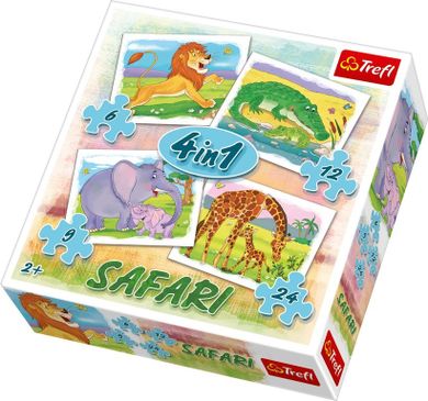 Trefl, Safari, puzzle, 4w1