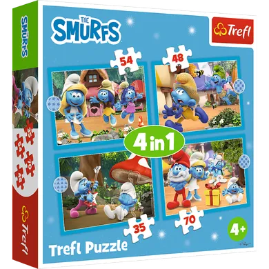 Trefl, Smerfy, Wioska Smerfów, puzzle, 4w1, 207 elementów