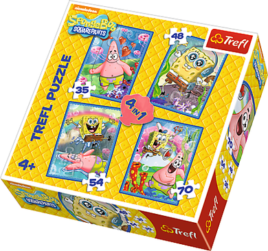 Trefl, SpongeBob i Patryk, puzzle 4w1, 207 elementów