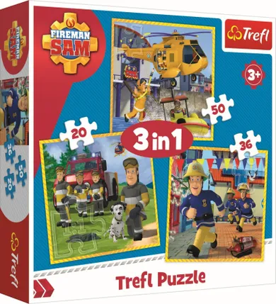 Trefl, Strażak Sam w akcji, puzzle 3w1