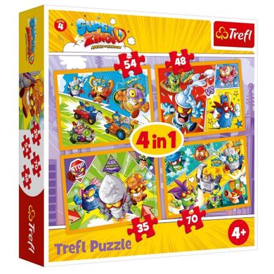 Trefl, Super Zings, Bohaterowie, puzzle 4w1, 204 elementy