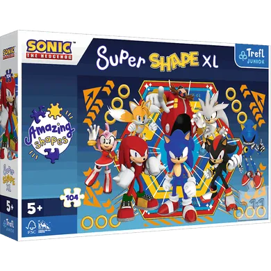 Trefl, Świat Sonica, Super Shape XXL, puzzle, 104 elementy