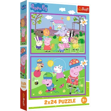 Trefl, Świnka Peppa, Peppa na placu zabaw, puzzle, 2-24 elementów