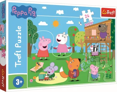 Trefl, Świnka Peppa, Zabawy na polanie, puzzle maxi, 24 elementy