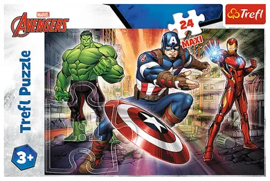 Trefl, The Avengers, W świecie Avengersów, puzzle maxi, 24 elementy