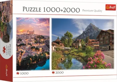 Trefl, Toledo + Alpy Latem, puzzle 2w1, 1000+2000 elementów