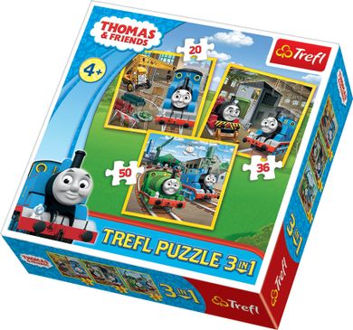 Trefl, Tomek i Przyjaciele, Tomek rusza do akcji, puzzle 3w1