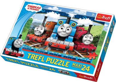 Trefl, Tomek i przyjaciele, Wesołe lokomotywy, puzzle maxi, 24 elementy