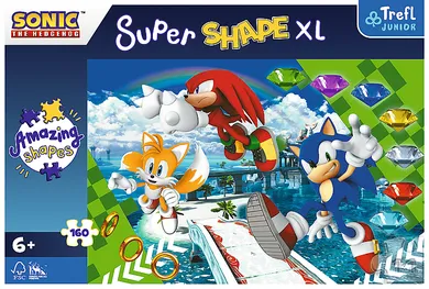 Trefl, Wesoły Sonic, Super Shape XL, puzzle, 160 elementów