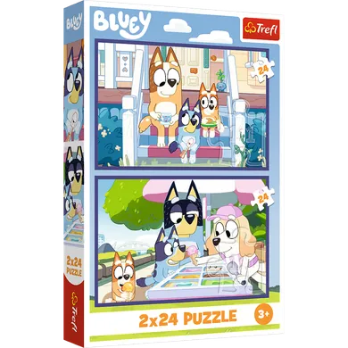 Trefl, Zabawna Bluey, puzzle, 2-24 elementów