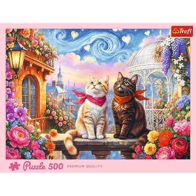 Trefl, Zakochane mruczki, puzzle, 500 elementów