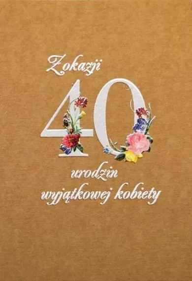 Trend, kartka okolicznościowa, eko Urodziny, 40