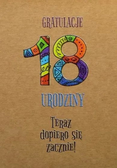 Trend, kartka okolicznościowa, Urodziny 18