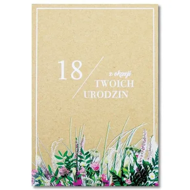 Trend, kartka okolicznościowa, Urodziny 18