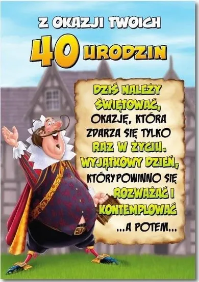 Trend, kartka okolicznościowa, Urodziny 40