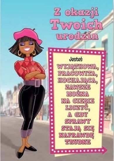 Trend, kartka okolicznościowa, Urodziny