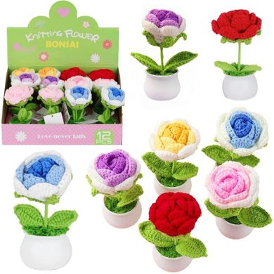 Trifox, ozdoba szydełkowa, kwiat w doniczce, 13 cm, 1 szt.