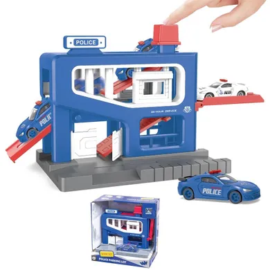 Trifox, parking policyjny z pojazdami metalowymi