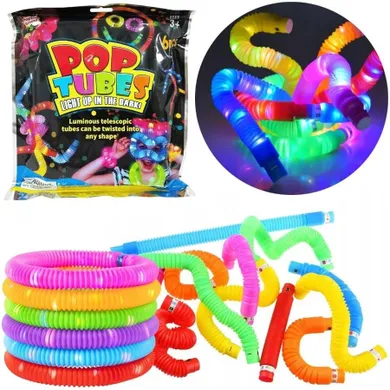 Trifox, Pop Tube, rurki sensoryczne, świecące, 6 szt.