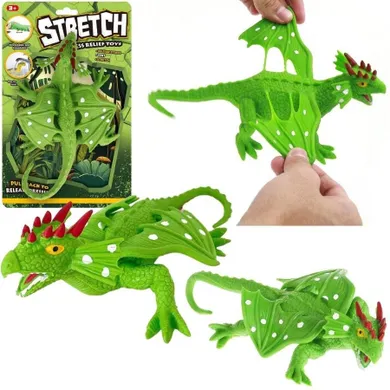 Trifox, smok, figurka do rozciągania, zielony