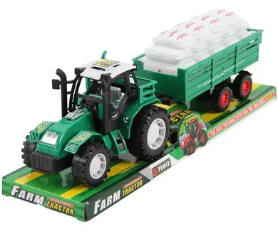 Trifox, traktor z przyczepą i ziarnem, pojazd rolniczy