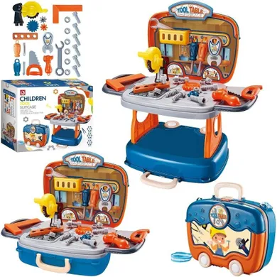 Trifox, warsztat w walizce, stolik z narzędziami