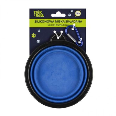 Trik&Roll, miska dla zwierząt silikonowa, składana, niebieska, 13 cm
