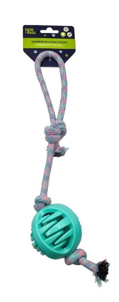 Trik&Roll, zabawka dla psa, szarpak z piłką, zielony, 40 cm