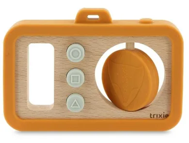 Trixie Baby, drewniany silikonowy aparat dla niemowląt