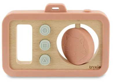 Trixie Baby, drewniany silikonowy aparat dla niemowląt