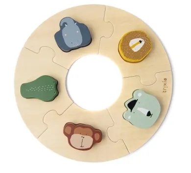 Trixie Baby, okrągła układanka drewniana ze zwierzątkami