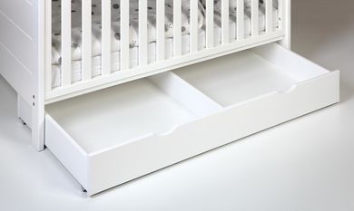 Troll Nursery, szuflada na kółkach do łóżeczka dziecięcego, biała