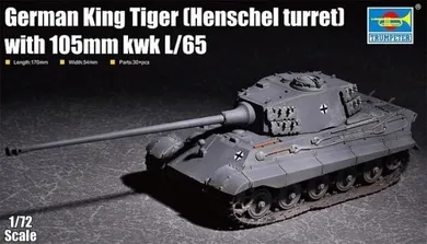 Trumpeter, King Tiger w/ 105mm kWh (Henschel Turret), plastikowy model do skejania