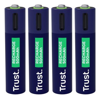 Trust, USB-C Rechargeable Batteries, baterie AAA, 4 szt.