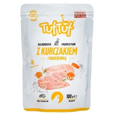 Tuftuf, saszetka, mielonka z kurczakiem dla psa, 100g