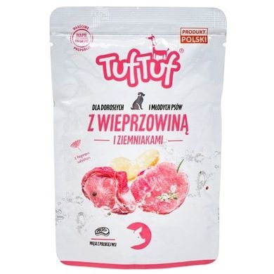 Tuftuf, saszetka, mielonka z wieprzowiną dla psa, 300g